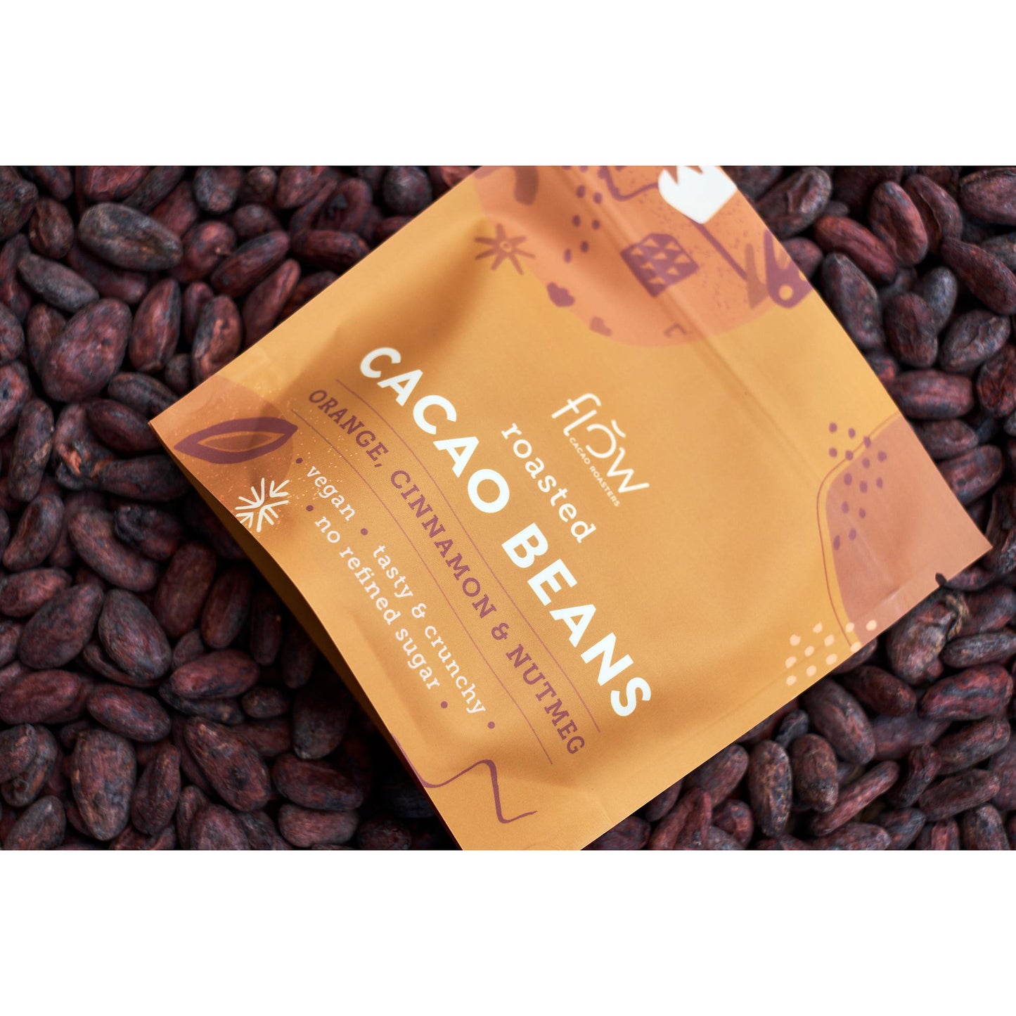 Cocoa beans with orange and cinnamon