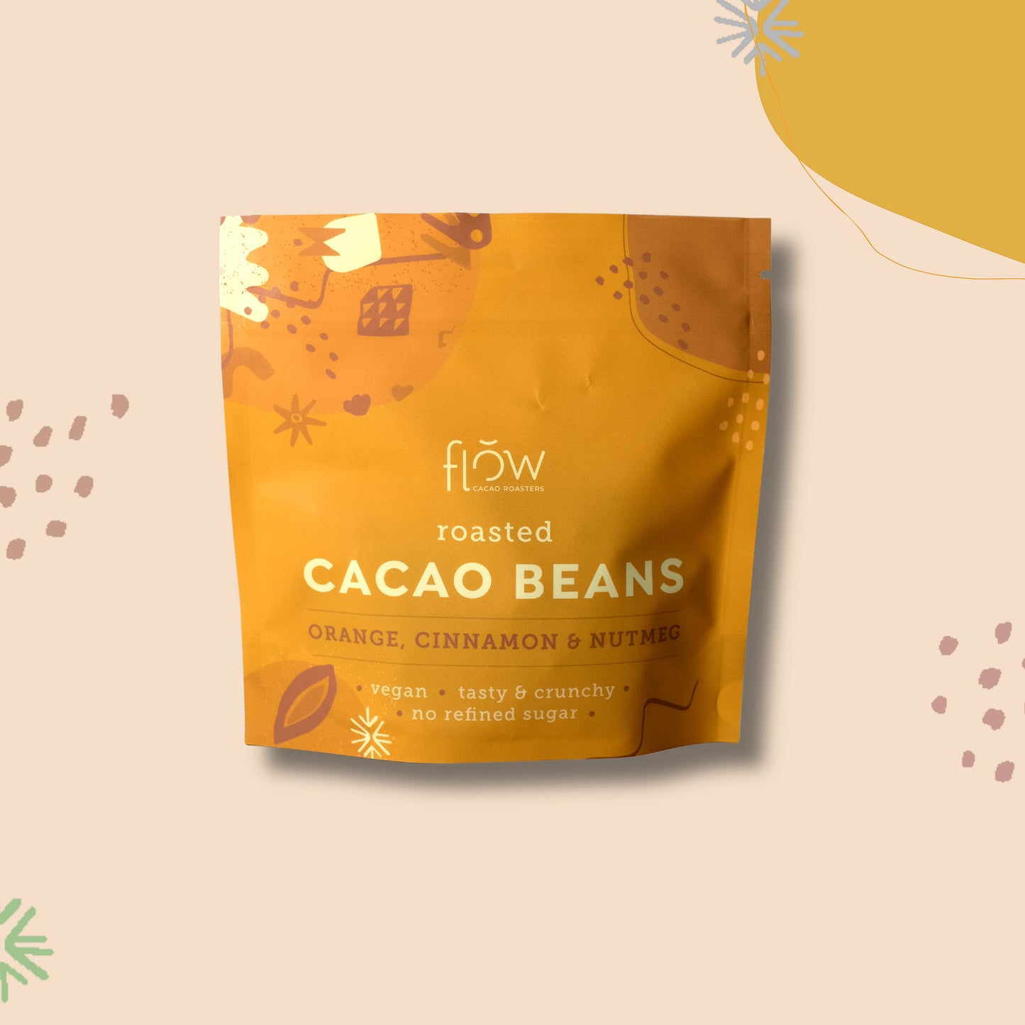 Cocoa beans with orange and cinnamon