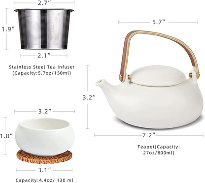 Porcelanowy zestaw do herbaty liściastej 800 ml